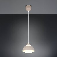 Reality Leuchten Tilos pendant light, beige, Ø 23 cm, metal/glass, E27