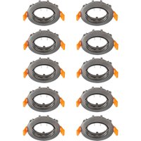 Prios takinbyggnadslampa Fibur, mörkgrå, Ø8cm, set om 10