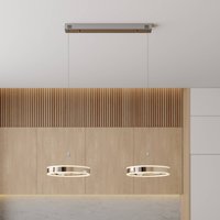 Lucande LED hanging light Lyani, 85 cm, 2-bulb, chrome, dimmable