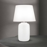 ORION Coral table lamp, white, height 51 cm, ceramic/linen