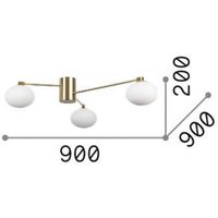 Ideallux Ideal Lux Hermes taklampa, vit, 90 cm, 3 lampor, glas