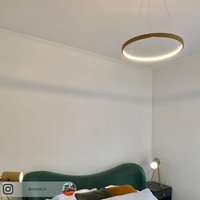 JUST LIGHT. GmbH LED-pendellampa Circle guld, Ø 39 cm