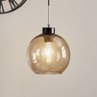 Luminex Pendellampa Gota med rökt glasskärm i kulform