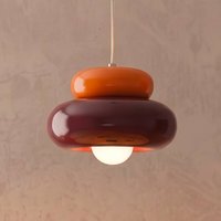 Hængelampe Torchiarolo, bordeaux/orange, metal, E27