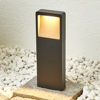 Lucande LED pedestal light Leya, set of 4, 35cm, anthracite, IP54