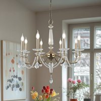 Lucea Chandelier Adone, round, 8-bulb, brass, crystal glass