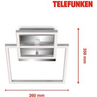 Telefunken Plafonnier à capteur LED Frame chromé/alu 26x36 cm