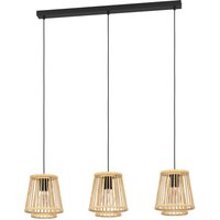 Hängeleuchte Hykeham, Länge 91 cm, natur, 3-flg., Bambus