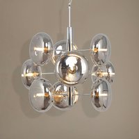 Näve Explosion bubble hanging light, 9-bulb, chrome/smoky grey
