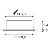 SLV Plafonnier encastré New Tria, blanc, aluminium, longueur 8,2 cm