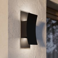 EGLO LED-utomhusvägglampa Verdolino, svart, höjd 28 cm, metall