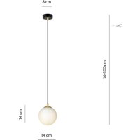 EMIBIG LIGHTING Hänglampa Royal, opalvit/svart, glas, E14