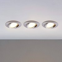 Lindby LED-inbyggnadsspot Andrej, rund, aluminium, set om 3