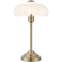 Markslöjd Kurage table lamp, antique brass/white, glass, height 43 cm, E27
