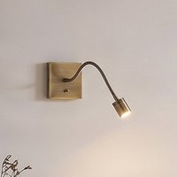 Lindby LED-Wandlampe Mayar, 2er, messing, Leselampe, 11 cm