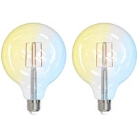 LUUMR Smart LED Filament set of 2 E27 G125 7W clear Tuya