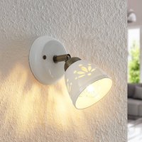 Lindby spotlight Sanrike, height 16 cm, 1-bulb, white, ceramic