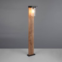 Trio Lighting ARDILA path light, wood look, height 100 cm, metal/glass IP44