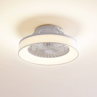 Lindby Ventilateur de plafond LED Mace, blanc, silencieux, CCT