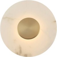 Viokef Allison LED wall lamp, gold/white, Ø 30 cm, metal