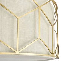 Maytoni taklampa Messina, Ø 57 cm, beige, linne