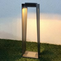 Les Jardins Skaal LED solar lantern, aluminium, 70 cm, grey