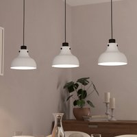 EGLO Matlock pendant light, length 90 cm, grey/black, 3-bulb.