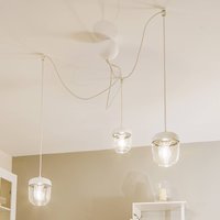 UMAGE Acorn hanging light three-bulb, white/steel