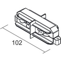Ivela LKM DALI longitudinal connector, black, live 3-phase