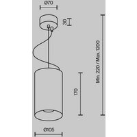 Maytoni LED-hänglampa Efir, vit, Ø 10,5 cm, 33 W, 38°, LED