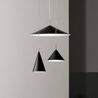 miloox by Sforzin Samoi pendant light, 3-bulb, metal, black, decentralised