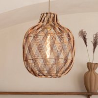 GOOD & MOJO Mendoza pendant light, natural/red, Ø 40 cm, bamboo