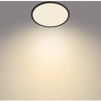 Philips SuperSlim LED ceiling lamp, IP44, Ø 29.5 cm, black
