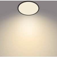 Philips SuperSlim LED-taklampa, IP44, Ø 29,5 cm, svart