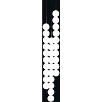 Terzani Abacus pendant light, brass, 3x10 spheres