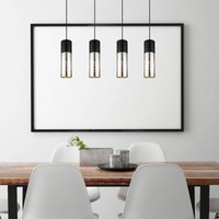 Globo Annika pendant light, 4-bulb, black