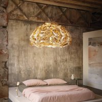Slamp Quantica hanging light, gold-coloured, Ø 120 cm
