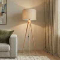 Gulvlampe Grand, beige/fyr, højde 145 cm, E27