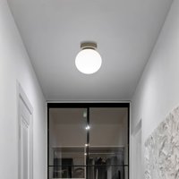 HELAM Moonlight ceiling light, sand-coloured, glass/metal, 1-bulb