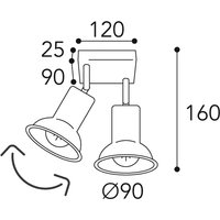 Moretti Luce Taklampa Genziana 1422.E27, 2 lampor antikmässing