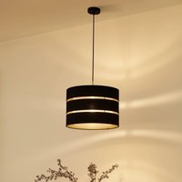 Lindby suspension Tsomo, Ø 40 cm, noir, tissu, E27