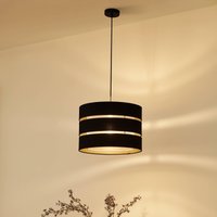 Lindby taklampa Tsomo, Ø 40 cm, svart, tyg, E27