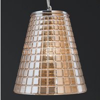 ORION Diamantslipad glas-pendellampa Sarala, bärnsten