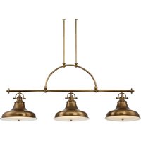 QUOIZEL Hänglampa Emery 3 lampor mässing