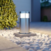 Arcchio Caramia pillar light, 23 cm, stainless steel, seawater resistant