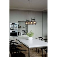 By Rydéns Boyle pendant light, smoky grey, 4-bulb, glass, E27