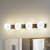 Lucande LED-badrumsvägglampa Myrra, svart, glas, 60 cm, IP44