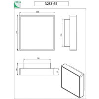 Fabas Luce Applique murale Oban, 30 cm x 30 cm, 2 x E27, blanc, IP65