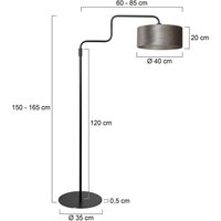 Steinhauer Golvlampa Bloeba, svart/silver, höjd 165 cm, velour