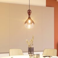 Lucande pendant light Lyrisa, 1-bulb, copper-coloured, glass, 22cm